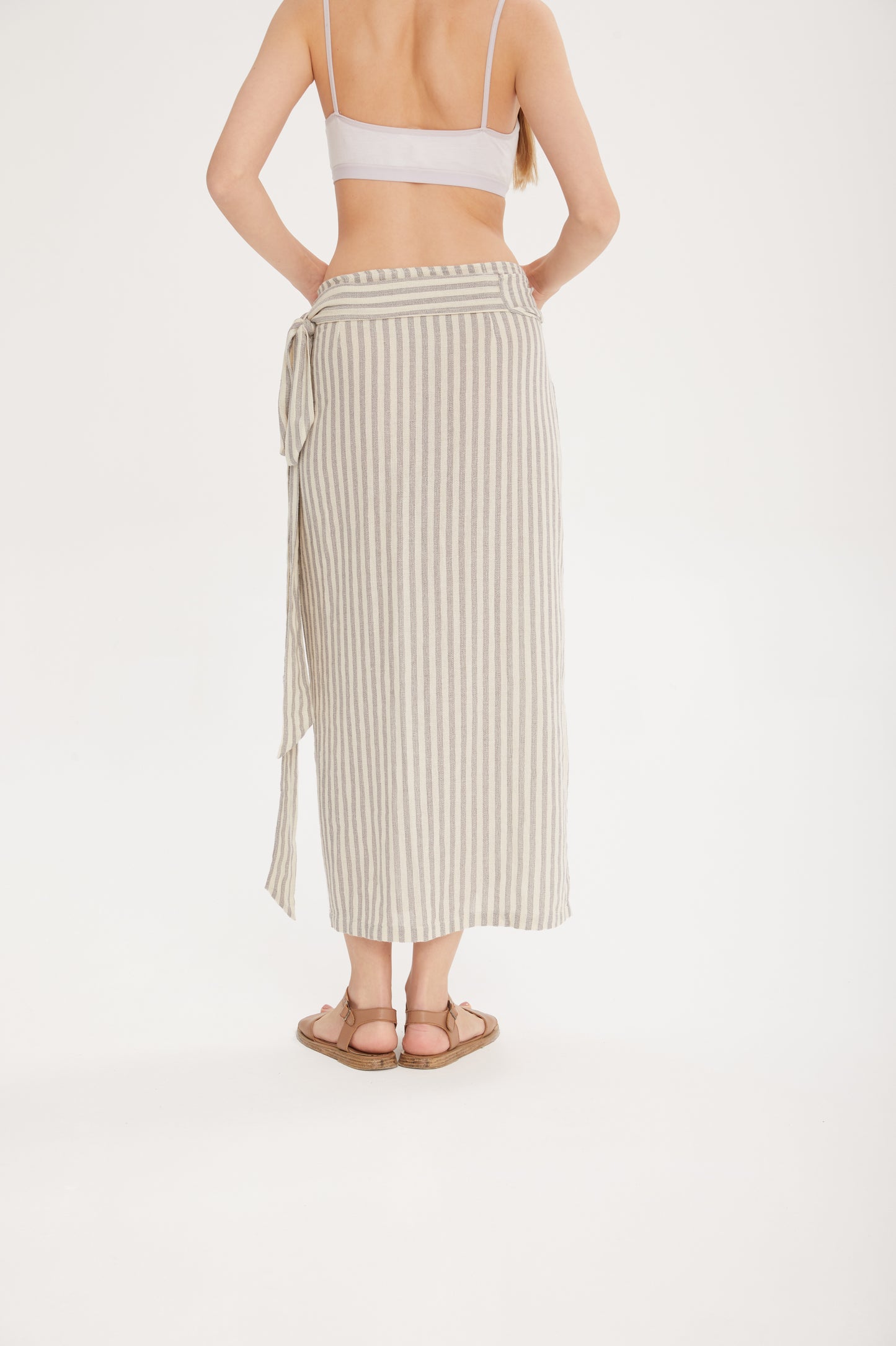 Gri–Mavi Çizgili Pareo