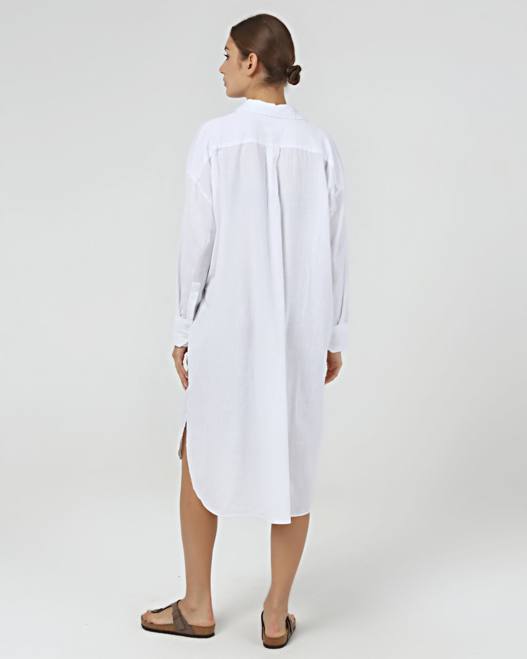 Poplin Gömlek Elbise | Beyaz