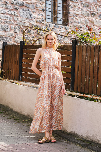 Sophia Dress Viskon Minimal Baskılı Elbise