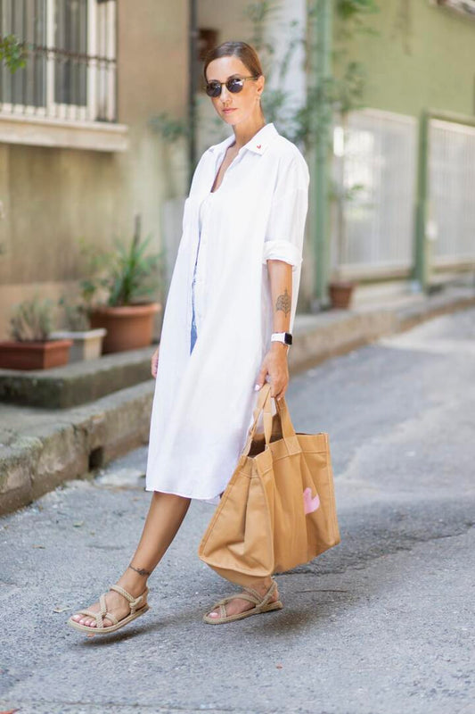 AR002 White Poplin Dress