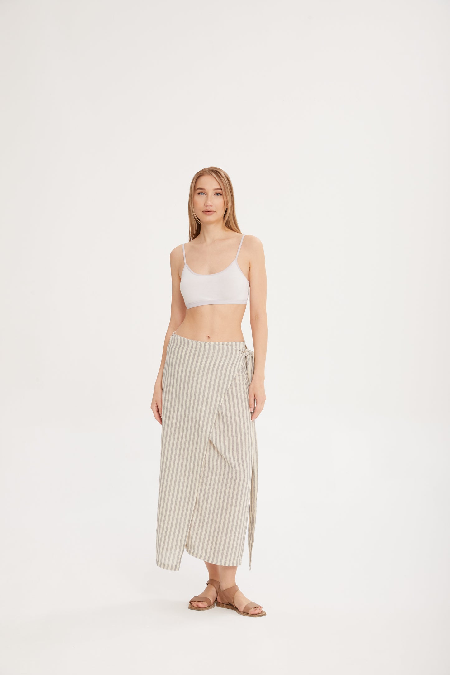 Gri–Mavi Çizgili Pareo