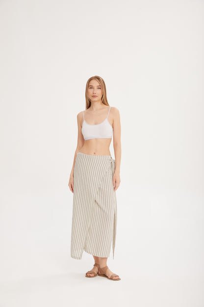 Gri–Mavi Çizgili Pareo