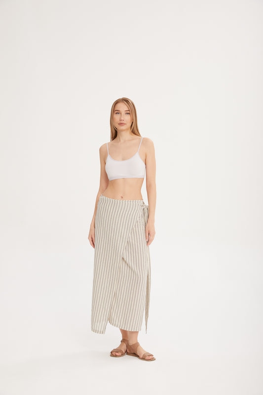 SF9 Gri–Mavi Çizgili Pareo