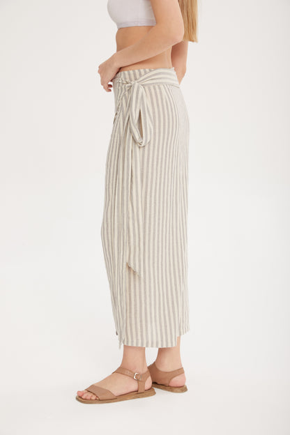 Gri–Mavi Çizgili Pareo