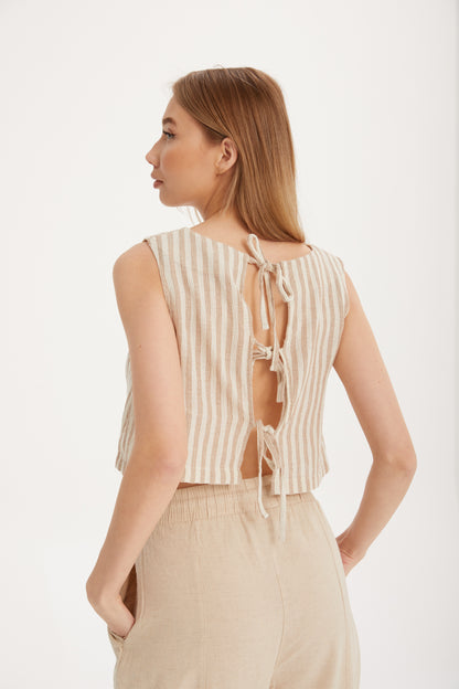 Sırt Bağcıklı Crop Üst