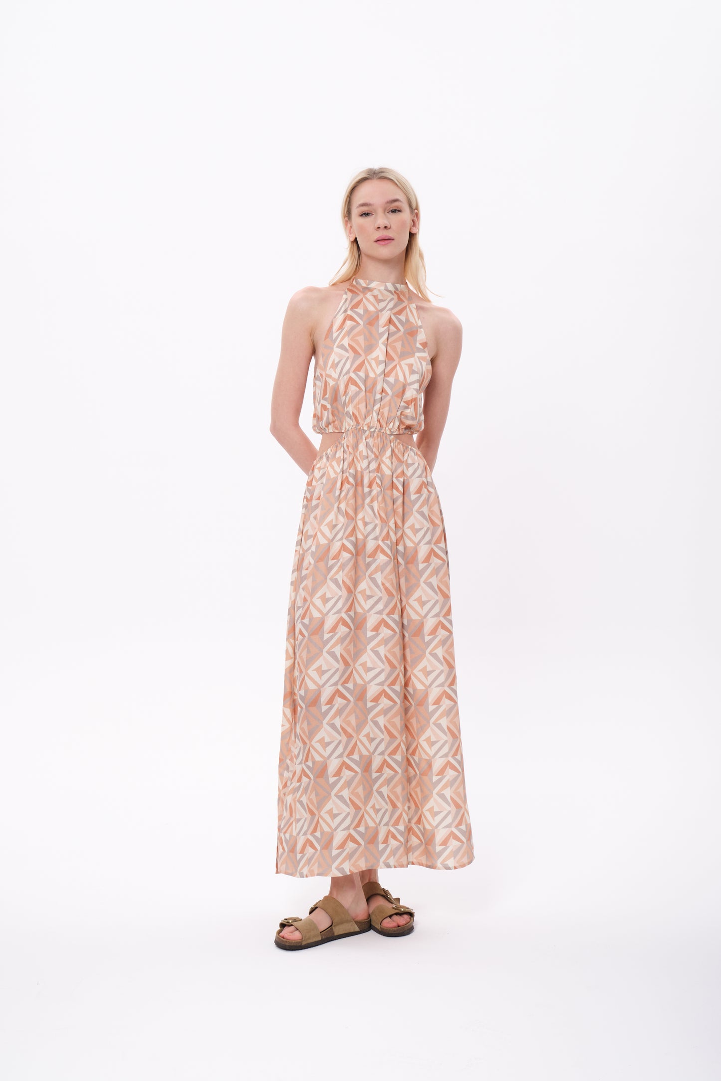 Sophia Dress Viskon Minimal Baskılı Elbise