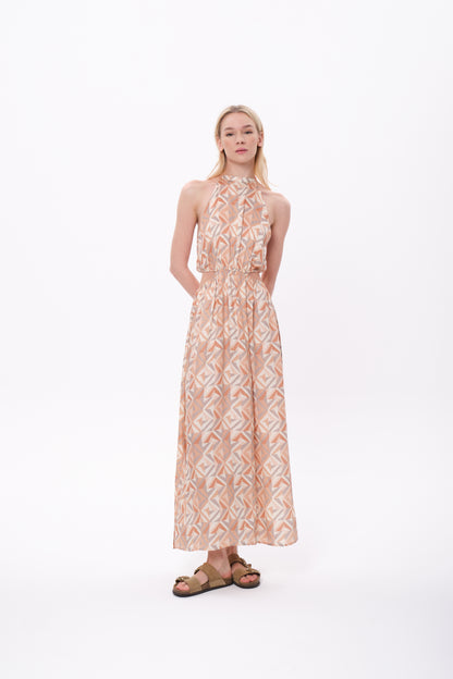 Sophia Dress Viskon Minimal Baskılı Elbise