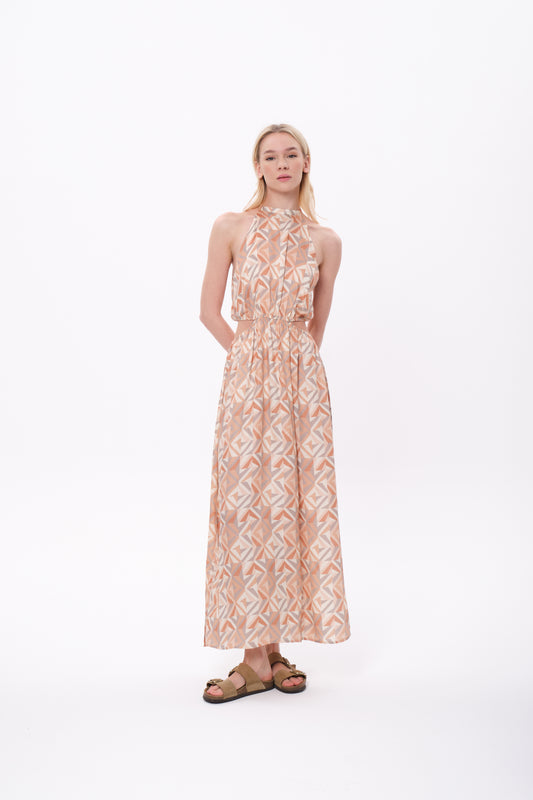 Sophia Dress Viskon Minimal Baskılı Elbise