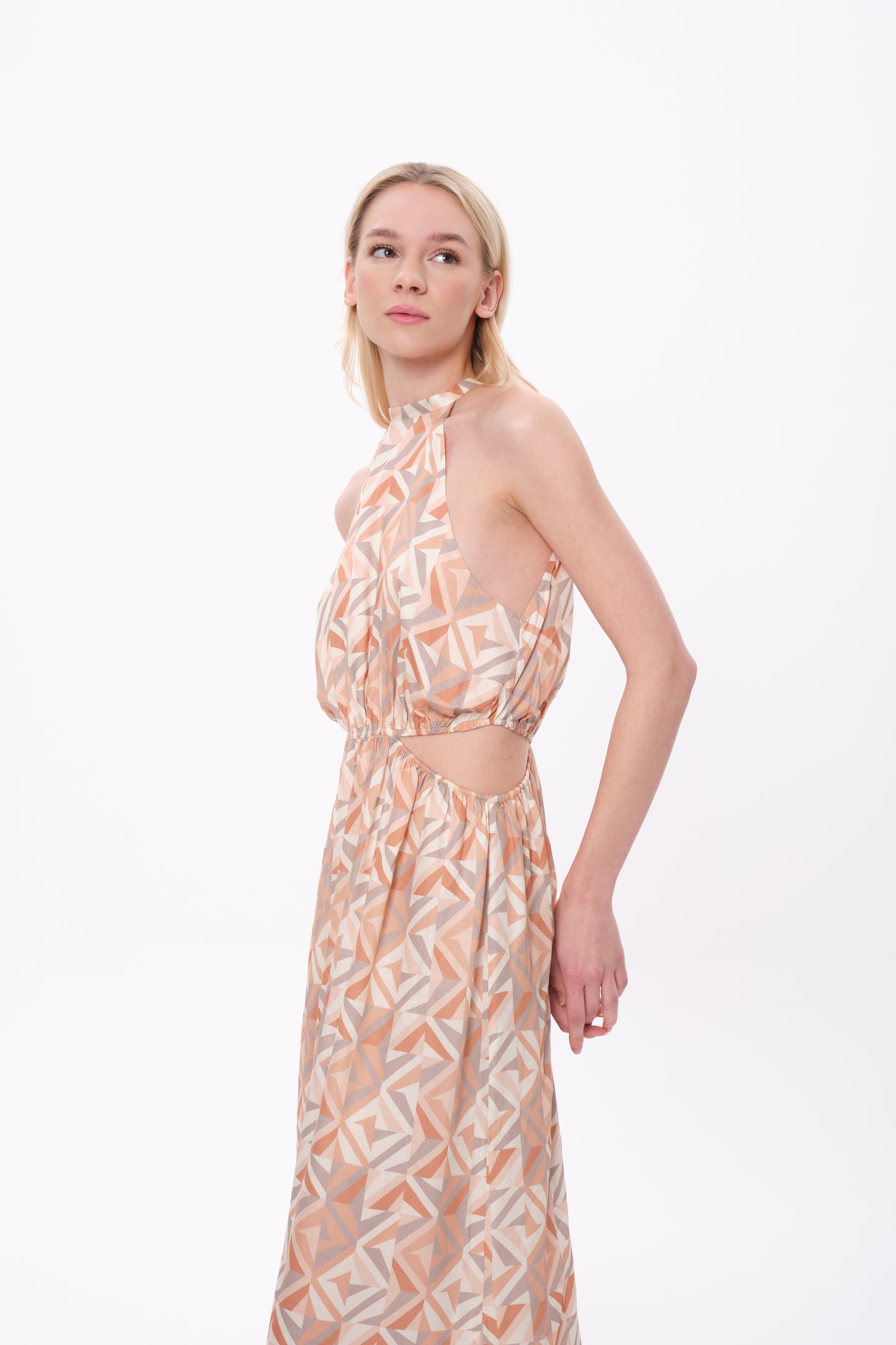 Sophia Dress Viskon Minimal Baskılı Elbise