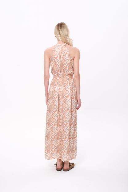 Sophia Dress Viskon Minimal Baskılı Elbise