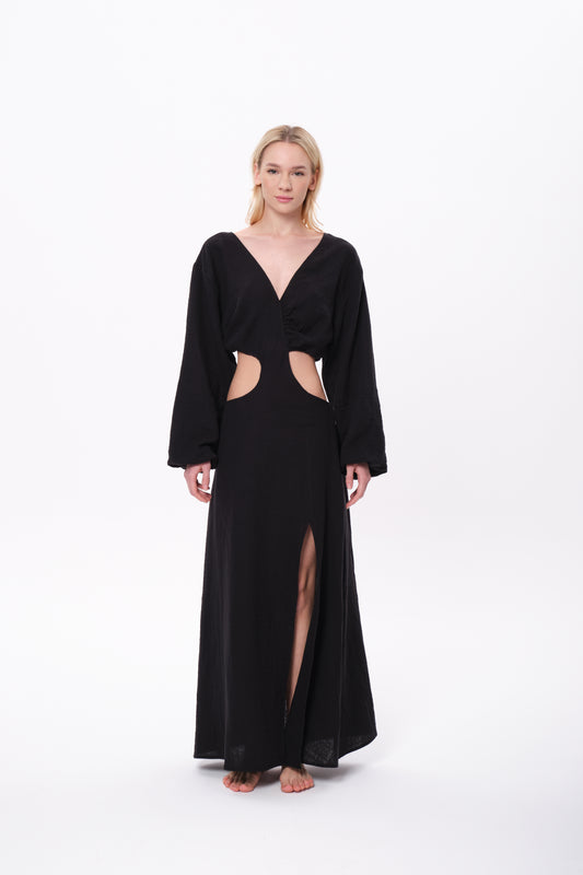 Aija Dress Müslin Sırt Dekolteli Elbise