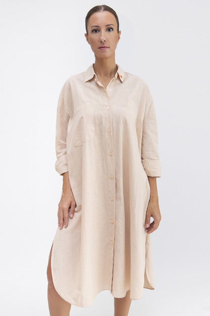 Nude Shirt Dress