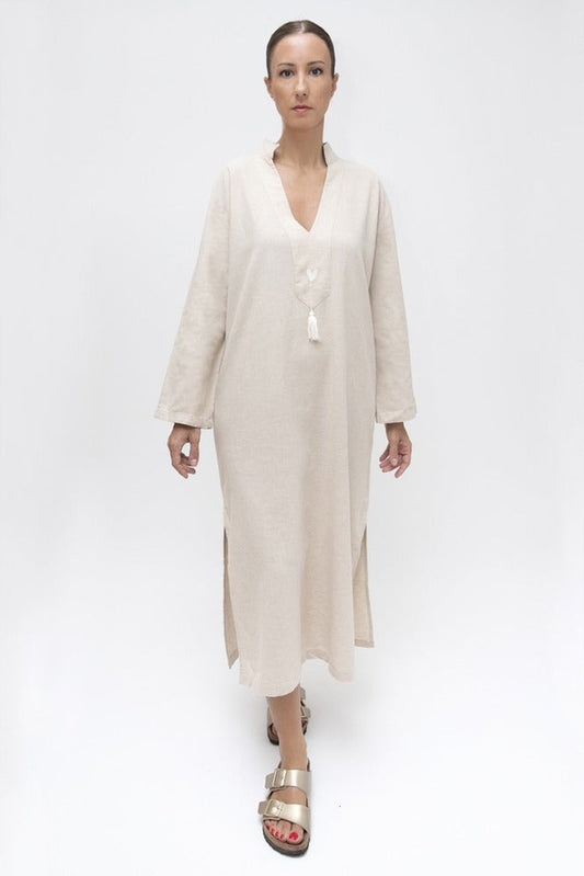 Keten Kaftan Elbise